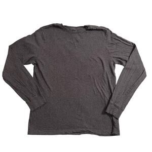 George Mens T Shirt Long Sleeves Pullover Crew Neck Solid Black Small 34 36